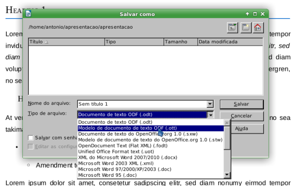LibreOffice - criar um modelo